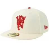 New Era - Football Beige fitted Keps - Hatstore Exclusive x Manchester United 59FIFTY Chrome Light Cream Fitted @ Hatstore