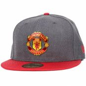 New Era - Football Grå fitted Keps - Manchester United Ballistic Graphite/Scarlet 59Fifty @ Hatstore