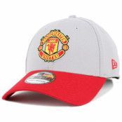 New Era - Football Grå flexfit Keps - Manchester United Cotton Grey/Red 39Thirty Flexfit @ Hatstore