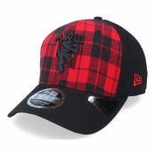 New Era - Football Röd adjustable Keps - Manchester United Checker Cotton 9FIFTY Black/Scarlet Adjustable @ Hatstore