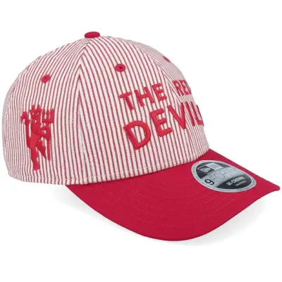 New Era - Football Röd adjustable Keps - Manchester United Pinstripe 9FORTY Mc Scarlet Adjustable @ Hatstore