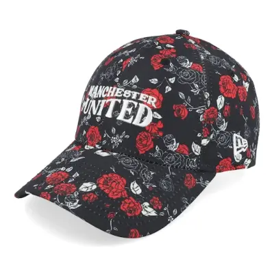 New Era - Football Svart adjustable Keps - Manchester United Floral All Over Print 9FORTY Black Adjustable @ Hatstore