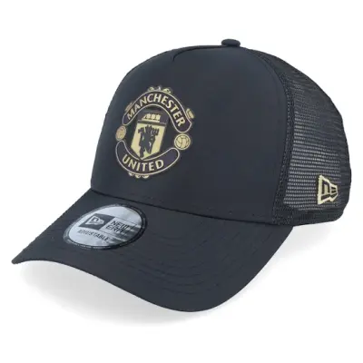 New Era - Football Svart trucker Keps - Manchester United Black/Gold A-Frame Trucker @ Hatstore