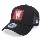 New Era - Football Svart trucker Keps - Manchester United Line Print 9FORTY Black Trucker @ Hatstore