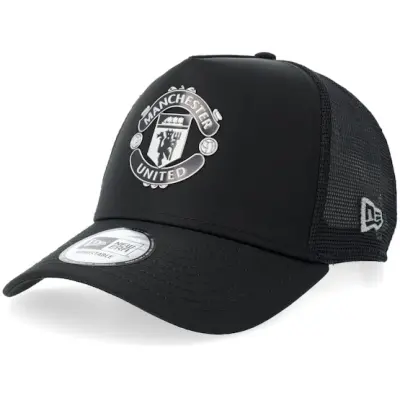 New Era - Football Svart trucker Keps - Manchester United Reflective Black A-Frame Trucker @ Hatstore