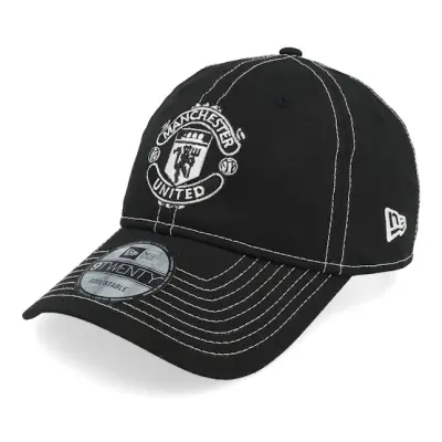 New Era - Football Svart unconstructed Keps - Manchester United Contrast Stitch 9TWENTY Black Dad Cap @ Hatstore