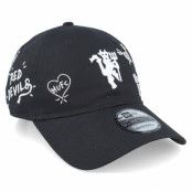 New Era - Football Svart unconstructed Keps - Manchester United Scribble 9TWENTY Black Dad Cap @ Hatstore