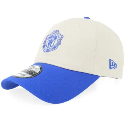 New Era - Football Svart unconstructed Keps - Manchester United Seasonal 9TWENTY Off White/Blue Dad Cap @ Hatstore