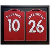 Manchester United Signerad Fotbollströja Rashford & Greenwood