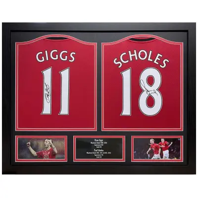 Manchester United Signerad Fotbollströja Ryan Giggs&Paul Scholes