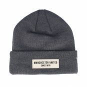 New Era - Football Grå cuff Beanie - Manchester United Polylana Rubber Grey Cuff @ Hatstore