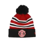 New Era - Football Röd pom Beanie - Manchester United Bar Stripe Red/Black Pom @ Hatstore