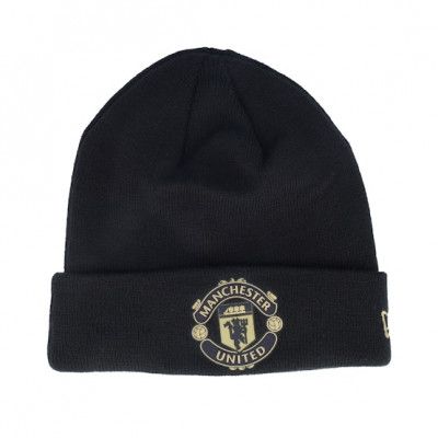 New Era - Football Svart cuff Beanie - Manchester United Beanie Black/Gold Cuff @ Hatstore