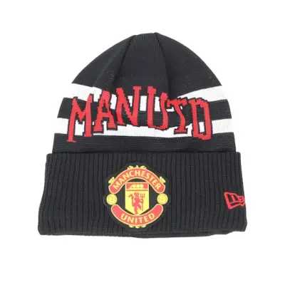 New Era - Football Svart cuff Beanie - Manchester United Fall 19 Team Knit Black/White/Red Cuff @ Hatstore