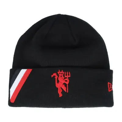 New Era - Football Svart cuff Beanie - Manchester United Side Stripe Black Cuff @ Hatstore