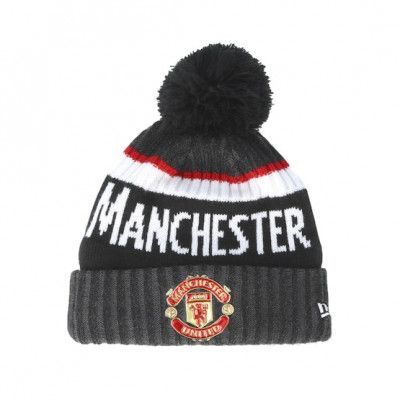 New Era - Football Svart pom Beanie - Manchester United Marl Jake Knit Black Pom @ Hatstore