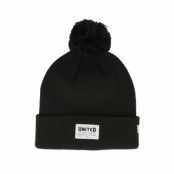 New Era - Football Svart pom Beanie - Manchester United Stitch Patch Cuff Beanie Black Pom @ Hatstore