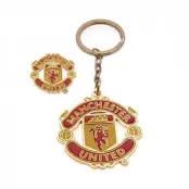 Manchester United Nyckelring och Pinn Crest