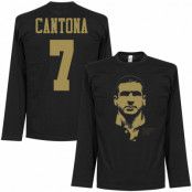 Manchester United Långärmad T-shirt Cantona 7 Silhouette Svart/Guld L
