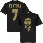 Manchester United T-shirt Cantona Silhouette 7 Svart/Guld L