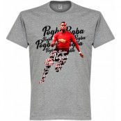 Manchester United T-shirt Pogba Script Paul Pogba Grå L