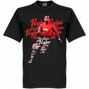Manchester United T-shirt Pogba Script Paul Pogba Svart 5XL