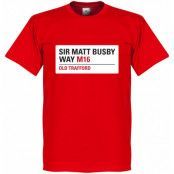 Manchester United T-shirt Sir Matt Busby Way Sign Röd L