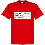 Manchester United T-shirt Sir Matt Busby Way Sign Röd XS