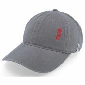 Iconic - Grå unconstructed Keps - Poker Queen Crown Wai Washed Cotton Grey Mom Cap @ Hatstore