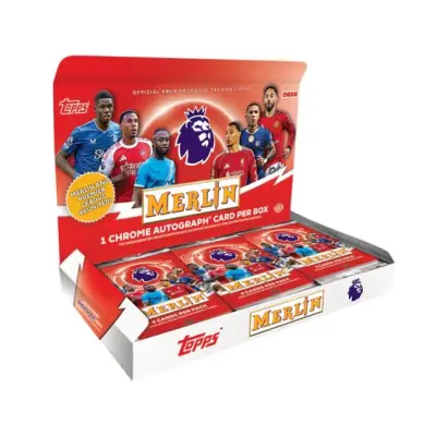 Topps - Svart Trading Cards - Premier League Merlin 2026 Hobby Box - 18 Packs (72 Cards) @ Hatstore