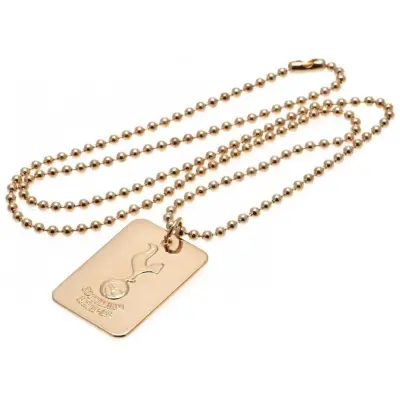 Tottenham Hotspur Dog Tag med Kedja Guld