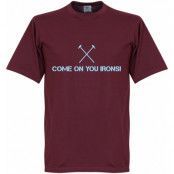 West Ham T-shirt Come On You Irons Vinröd L