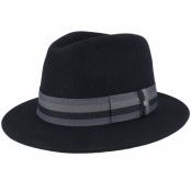 Brixton - Svart fedora Hatt - Roma Black/Grey Charcoal Fedora @ Hatstore