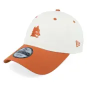 New Era - Football Beige unconstructed Keps - AS Roma Contrast Visor 9TWENTY Ivory/Dark Orange Dad Cap @ Hatstore