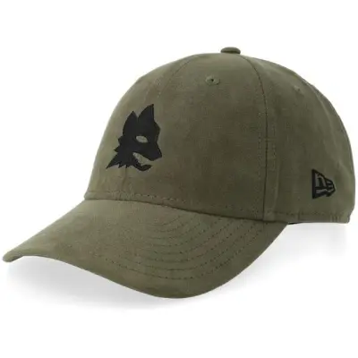 New Era - Football Grön adjustable Keps - AS Roma Faux Suede 9FORTY M-Crown Olive/Black Adjustable @ Hatstore