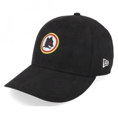 New Era - Football Svart adjustable Keps - AS Roma Suede 9FIFTY Low Profile Black Adjustable @ Hatstore