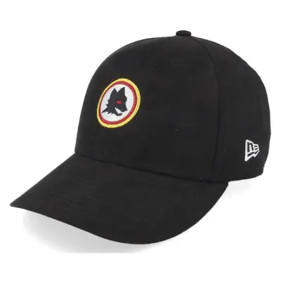 New Era - Football Svart adjustable Keps - AS Roma Suede 9FIFTY Low Profile Black Adjustable @ Hatstore