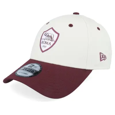 New Era - Football Vit adjustable Keps - AS Roma Contrast Visor 9FORTY Ivory/Maroon Adjustable @ Hatstore