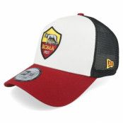 New Era - Football Vit trucker Keps - AS Roma Core White/Burgundy/Black A-frame Trucker @ Hatstore