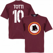 Roma T-shirt Vintage Crest with Totti 10 Francesco Totti Rödbrun S