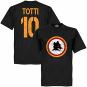 Roma T-shirt Vintage Crest with Totti 10 Francesco Totti Svart S