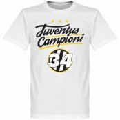 Juventus T-shirt Campioni 34 Crest Vit S