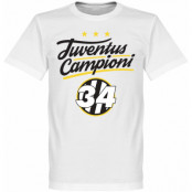 Juventus T-shirt Campioni 34 Crest Vit XS