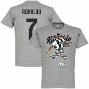 Juventus T-shirt Ronaldo 7 Script Cristiano Ronaldo Grå XXL