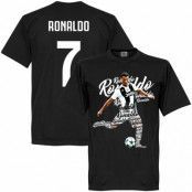 Juventus T-shirt Ronaldo 7 Script Cristiano Ronaldo Svart 5XL