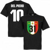 Juventus T-shirt Winners 31 Campione Del Piero 10 Alessandro Del Piero Svart 5XL