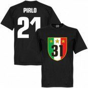 Juventus T-shirt Winners 31 Campione Pirlo 21 Andrea Pirlo Svart 5XL