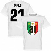 Juventus T-shirt Winners 31 Campione Pirlo 21 Andrea Pirlo Vit 5XL