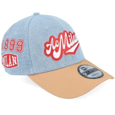 New Era - Football Blå adjustable Keps - AC Milan Denim 9FORTY Denim/Dark Sand Adjustable @ Hatstore
