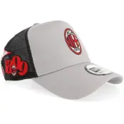 New Era - Football Grå trucker Keps - AC Milan Patch Gray/Black A-Frame Trucker @ Hatstore